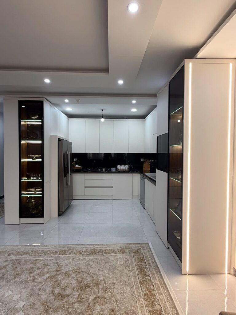 کابینت مدرن رنگ کرم (گریج)