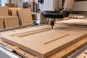 ابزارکاری CNC روی درب خام MDF برای ساخت کابینت ممبران